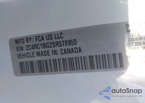 2025 Chrysler Pacifica Select from USA, damaged, VIN 2C4RC1BG2SR578950